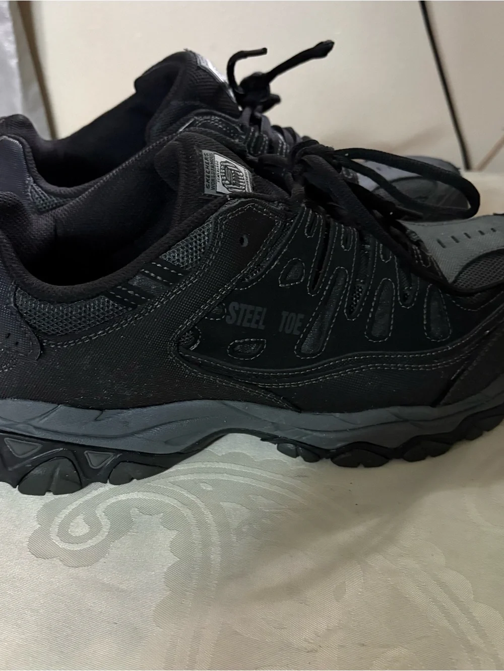 Skechers Men's Black Athletic Steel Toe Sneakers